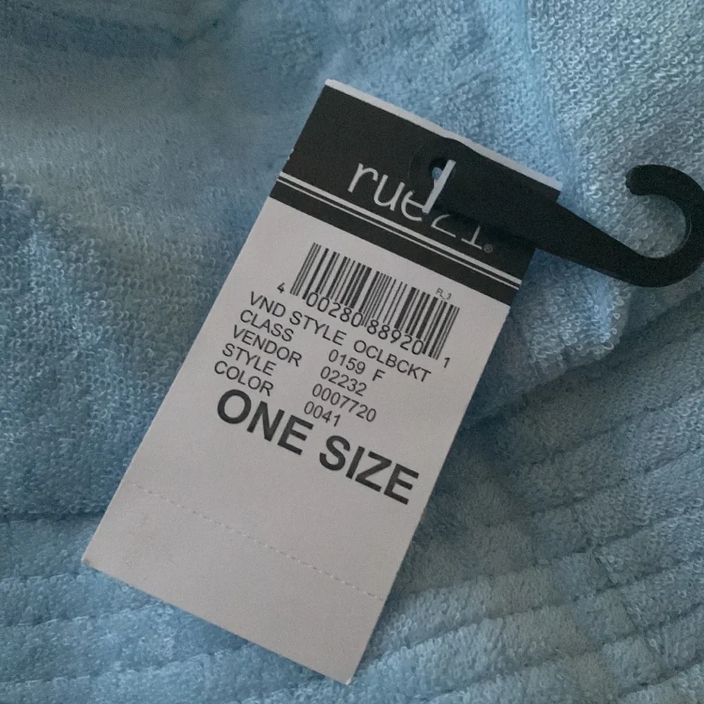 Rue 21 light blue terry knit bucket hat